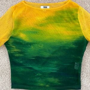 Farai London Vibrant Yellow and Green Blouse